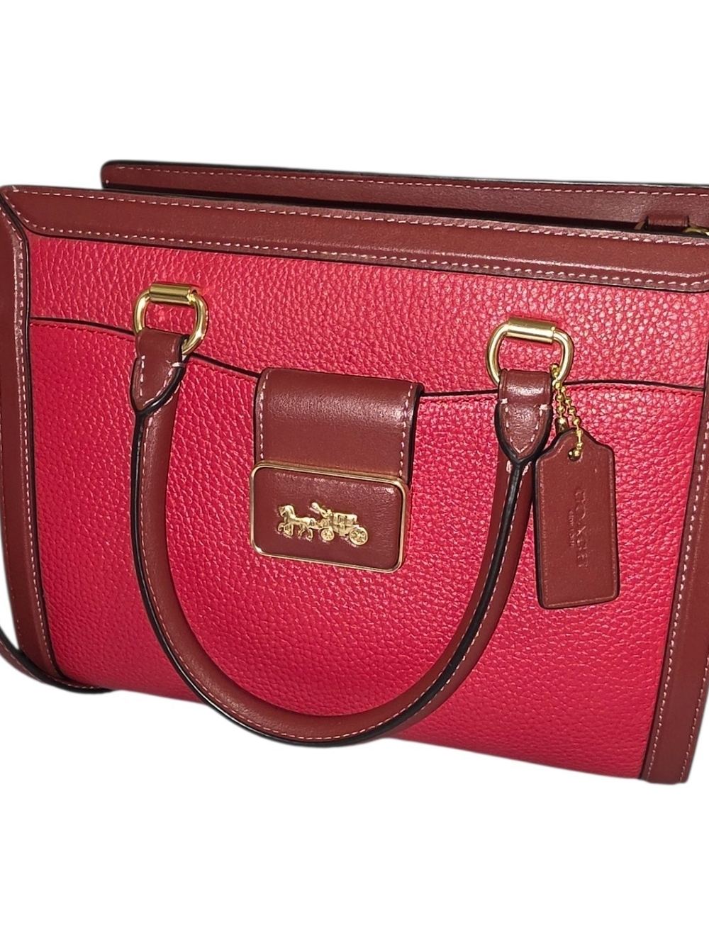 Coach Grace Carryall CC140 Red Apple Multi Leather Crossbody Satchel